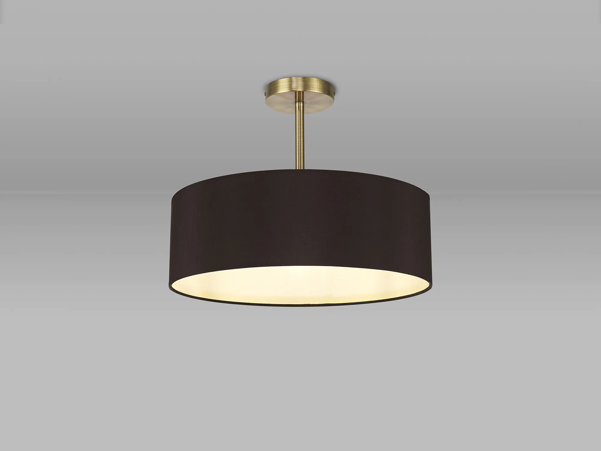 Baymont 45cm Semi Flush 5 Light Antique Brass, Black DK0743  Deco Baymont AB BL